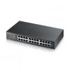 GS-1100-24E Switch 24 port Gigabit Unmanaged,  Auto-MDI/MDIX,  Non Blocking,  8K Mac Addresses,  Fanless Design