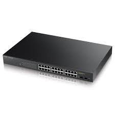 GS1900-24HP Switch Gigabit Web Managed,  Rackmount,  24 x Gigabit Port POE,  2 x Gigabit SFP,  metal,  IPV6,  Fanless Design