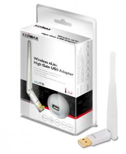 Wireless USB Adapter nLITE 802.11n 150 Mbps 1T1R,  WEP 64/128 biti,  WPA (TKIP cu IEEE 802.1x),  WPA2 (AES cu IEEE 802.1x),  WMM,  Turbo,  High Gain Antenna 3dbi