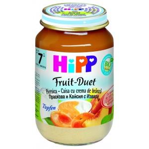 Fruit Duets - Piersici,caise si crema de branza - 160gr HiPP