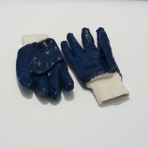 Manusi antiacid albastru inchis cu manseta textila 80G