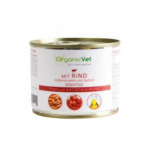 OrganicVet Feline - Sensitive - Vita, paste si ulei de somon - 200g