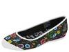 Adidasi femei skechers - dream boat - black floral print