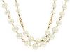 Diverse femei Carolee - Retro Charms Pearl Necklace N4523-5778 - White Pearl/Worn Gold