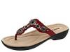 Sandale femei Minnetonka - Boca Thong - Red Leather W/ Black