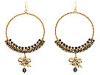 Diverse femei Jessica Simpson - Lady Hoop Earrings With Bow - Antiqued Gold/ Jet