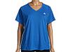 Tricouri femei Adidas - Plus Short Sleeve Top - Signal Blue/Chalk Blue