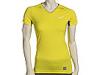 Tricouri femei Nike - Pro Hyper Cool Short-Sleeve Shirt - Vibrant Yellow/Medium Blue/Vibrant Yellow/(White)