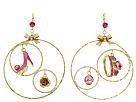 Diverse femei Betsey Johnson - Varsity Crush Hoop Charm Earrings - Pink Multi/Antique Gold