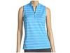 Tricouri femei Adidas - ClimaCool&reg; Sleeveless Texture Quarter-Zip Mock Shirt - Spa/Appletine/White