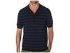 Tricouri barbati Moschino - Short Sleeve Knit Striped Polo - Blue/Brown