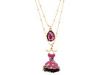 Diverse femei Betsey Johnson - Varsity Crush Charm Row Necklace - Pink Multi/Antique Gold
