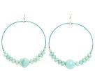 Diverse femei Chan Luu - Wax Linen Wrapped Hoops with Stones - Amazonite