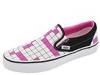 Adidasi barbati Vans - Classic Slip-On - (Word Chex) Black/Super Pink