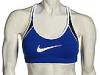 Lenjerie femei Nike - Dri-Fit Nylon Removable Bra Pad Short Airborn - Blue Sapphire/Dark Obsidian/White/(White)