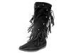 Ghete femei minnetonka - calf hi fringe boot - black