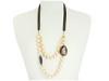 Diverse femei Chan Luu - Double Strand Pearl with Agate Necklace - Cream Pearl/Black Agate