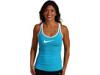 Tricouri femei Nike - Dri-Fit&#8482  Nylon Removable Bra Pad Long Airborn - Marina Blue/Marina Blue/White/(White)