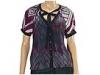 Tricouri femei Hype - Grid Button Up Top With Tie - Plum