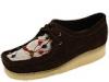 Pantofi femei clarks - wallabee-w - brown suede w/ fabric flower