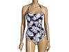Special Vara femei Tommy Bahama - Floating Fronds Shirred One Piece Halter - Midnight/White