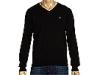 Pulovere barbati Fred Perry - Plain Cotton V-Neck Sweater - Black/Mid Grey/Porcelain