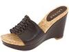 Sandale femei Lauren RL - Juanita Slide Cork Wedge - Dark Brown Vachetta