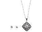 Diverse femei Judith Jack - Jewel Box Set w/ 4mm Studs and Diamond-shaped Necklace - Cubic Zirconia
