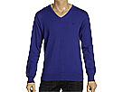 Pulovere barbati Fred Perry - Plain Cotton V-Neck Sweater - Rich Blue/Porcelain/Navy