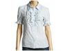 Tricouri femei converse - frilly blouse - blue hint