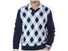 Pulovere barbati Le Tigre - Classic Argyle V-Neck Sweater - Navy