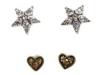 Diverse femei fossil - double up heart star stud earring set - silver