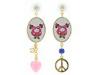 Diverse femei Tarina Tarantino  - Peace, Love & Sparkle Pink Head Earrings - Multi