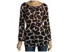 Bluze femei Michael Kors - Giraffe Drawstring Sleeve Tunic - Chocolate