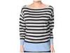 Bluze femei Michael Kors - Striped Dolman Wide Neck Sweater - Navy Cbo