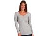 Bluze femei Free People - Veba V-Neck Lace Trim Top - Grey Heather