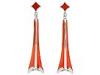 Diverse femei Andrew Hamilton Crawford - Eiffel Tower Earrings Silver - Red Translucent