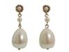 Diverse femei Carolee - Chain Gang Linked Pearl Drop Earrings - Gold