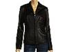 Jachete femei Cole Haan - Lamb Leather Zip Front Jacket - Black