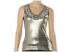 Tricouri femei David Cline - V-Neck Tank w/ Gold Foil and Crystals - Brown/Gold