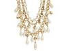 Diverse femei Carolee - Retro Charms Cascade Necklace N4459-5778 - White Pearl/Worn Gold