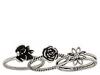 Diverse femei fossil - flower power posey stack ring - vintage silver