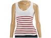 Tricouri femei Jean Paul Gaultier - V Neck Top - White With Red Stripes