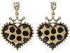 Diverse femei Betsey Johnson - Dot Dot Dot Polka Dot Heart Crown Drop Earring - Tan/Black