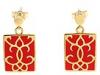 Diverse femei andrew hamilton - resin damask earrings gold - red