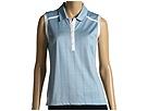 Tricouri femei Adidas - ClimaCool® Sleeveless Textured Plaid Polo Shirt - Marina/White