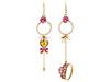 Diverse femei Betsey Johnson - Varsity Crush Non-Matching Dangle Earrings - Pink Multi/Antique Gold