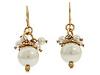 Diverse femei Carolee - Retro Charms Earrings 1763FW5778 - White Pearl/Worn Gold