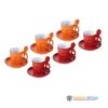 Set 6 cupe espresso - intermezzo - portocaliu/rosu