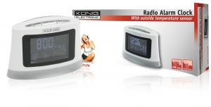 Ceas cu radio cu senzor pentru exterior alb Konig - HAV-CR32W